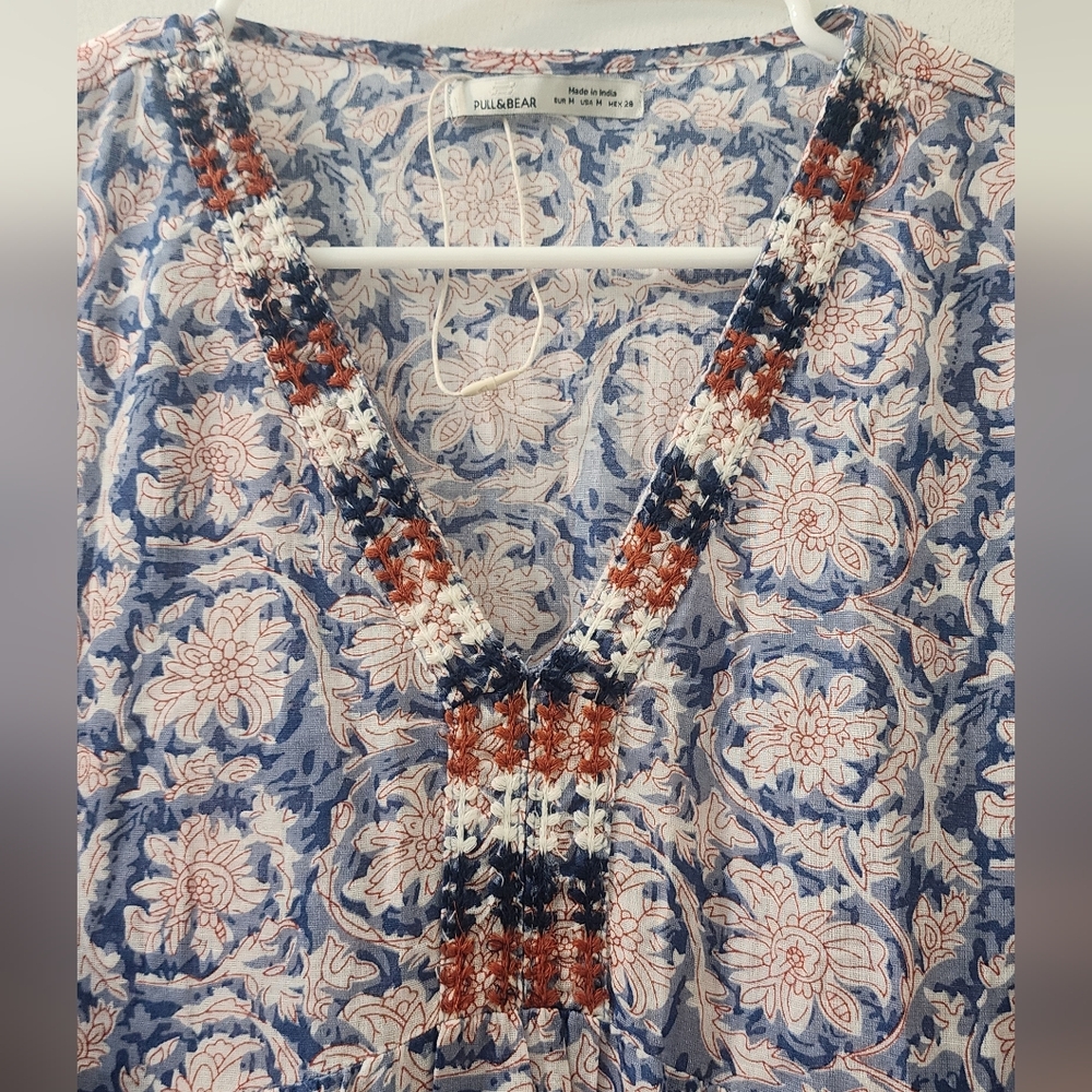 Pull&Bear Floral Bohemian Maxi Dress, Size Medium. - Picture 2 of 10